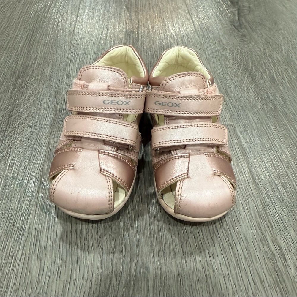 Geox Pink Leather Velcro Baby Shoes  with Arch, Ankle, and Orthopedic Support